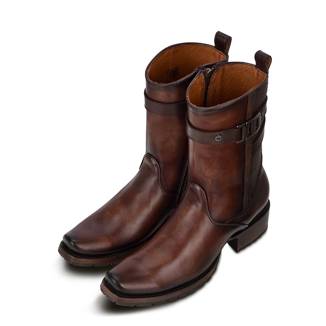 Chaos Brown Laser & Embroidery Narrow Square Toe