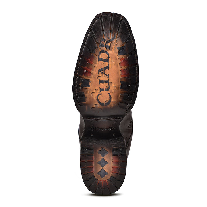 Chaos Brown Laser & Embroidery Narrow Square Toe