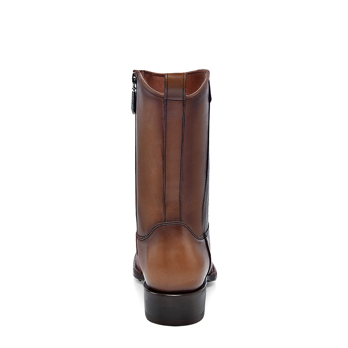 Moroni Chestnut Ostrich Laser & Woven Narrow Square Toe