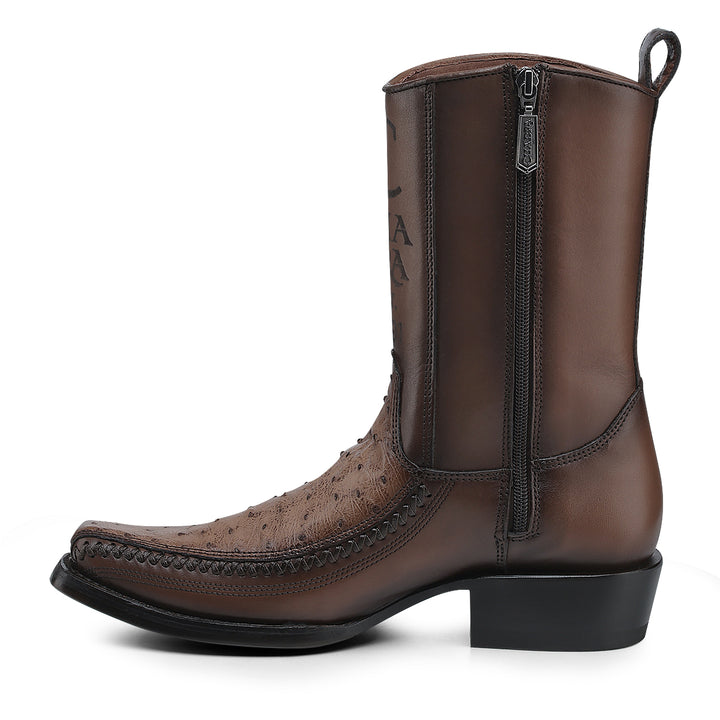 Brown Ostrich Boot