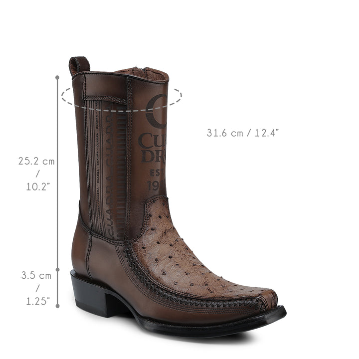 Brown Ostrich Boot