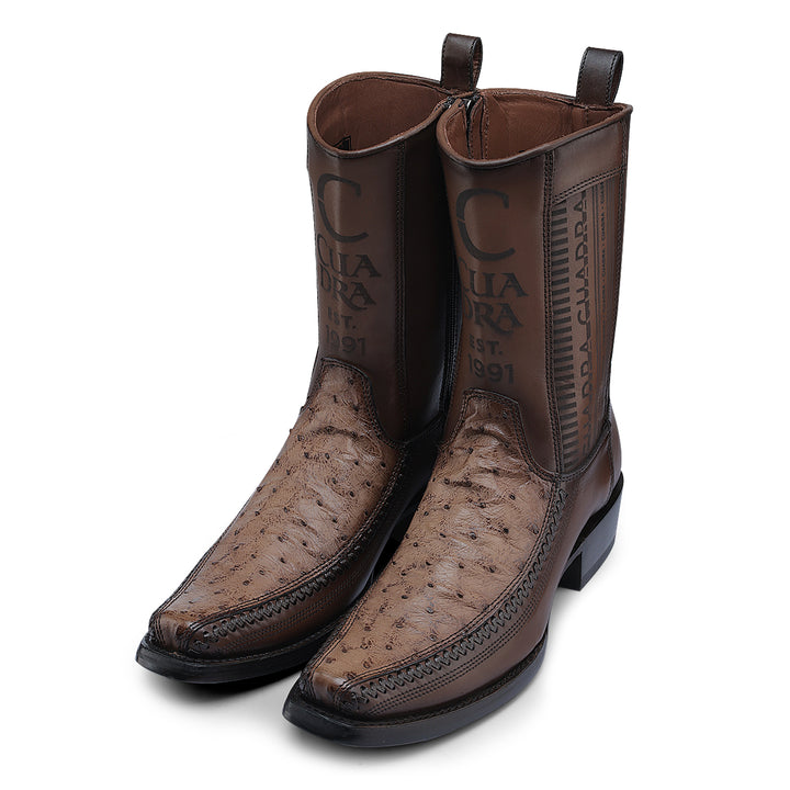 Brown Ostrich Boot