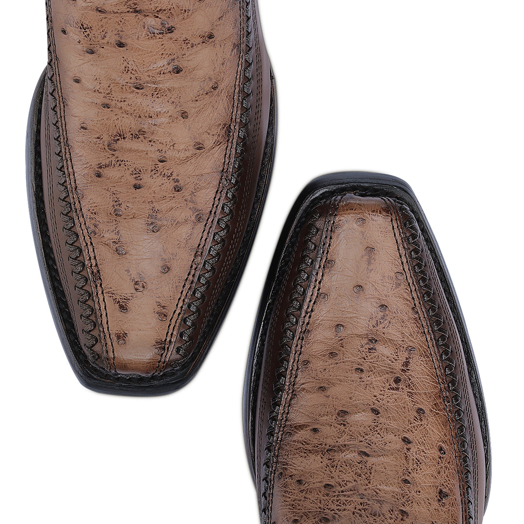 Brown Ostrich Boot