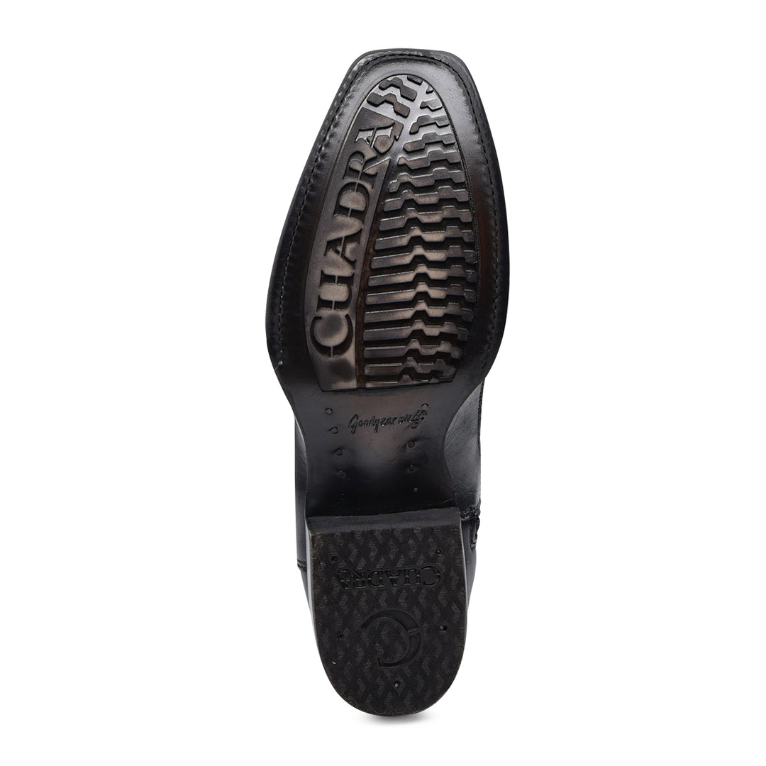 Black Ostrich Laser & Woven Narrow Square Toe