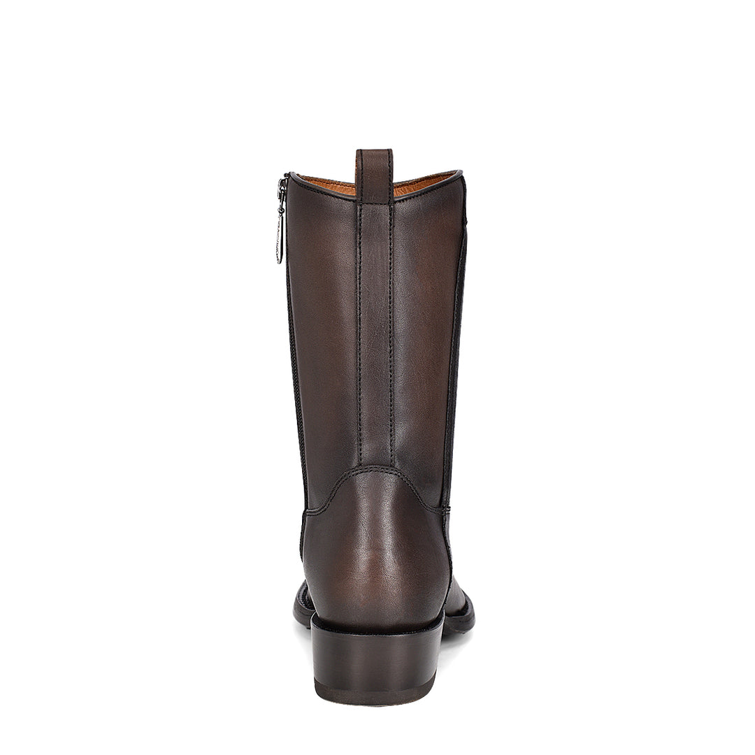 Dusty Black Elephant Laser & Woven Narrow Square Toe