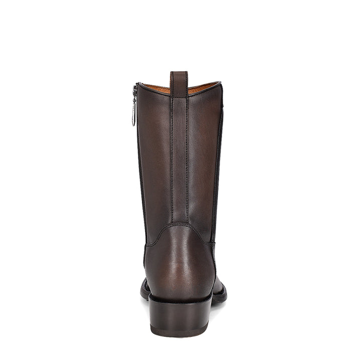 Dusty Black Elephant Laser & Woven Narrow Square Toe