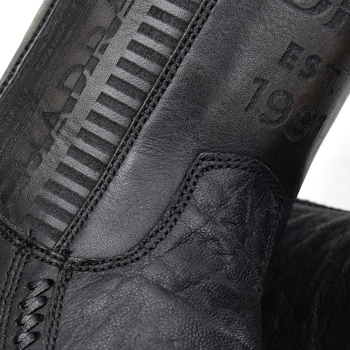 Dusty Black Elephant Laser & Woven Narrow Square Toe