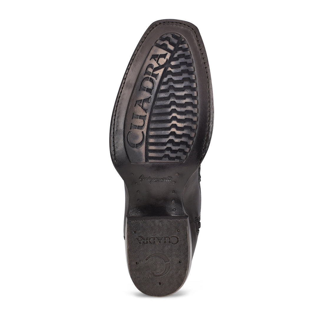 Dusty Black Elephant Laser & Woven Narrow Square Toe