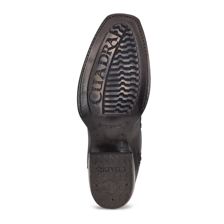 Dusty Black Elephant Laser & Woven Narrow Square Toe