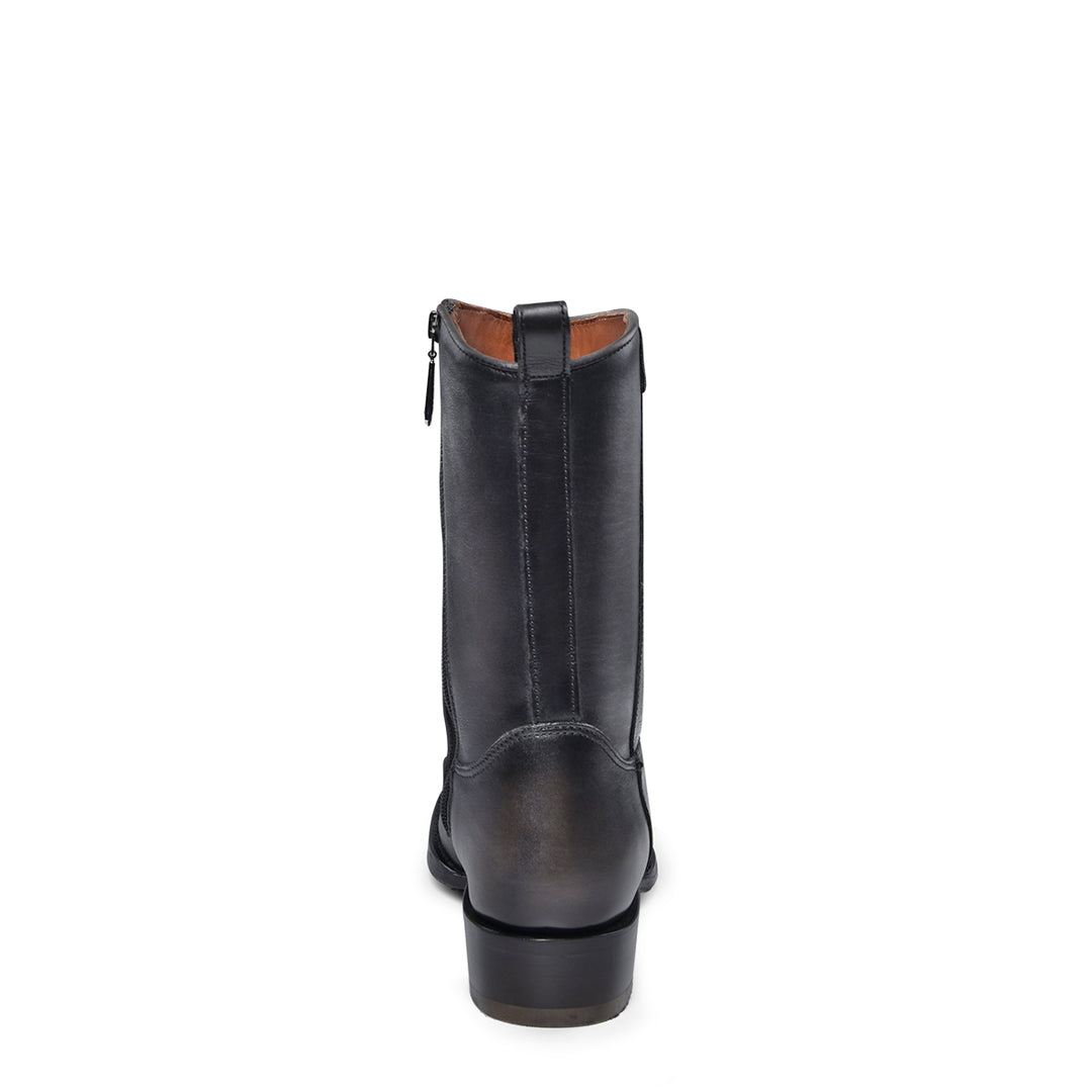 Plunge Black Caiman Laser & Woven Narrow Square Toe
