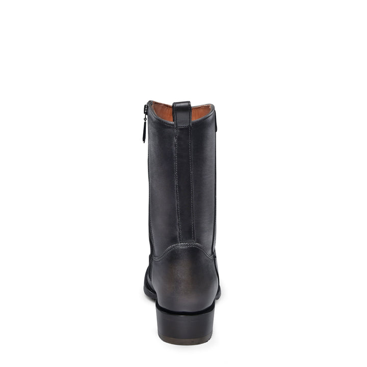 Plunge Black Caiman Laser & Woven Narrow Square Toe
