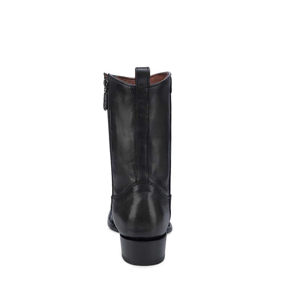 Black Stingray Laser & Woven Narrow Square Toe