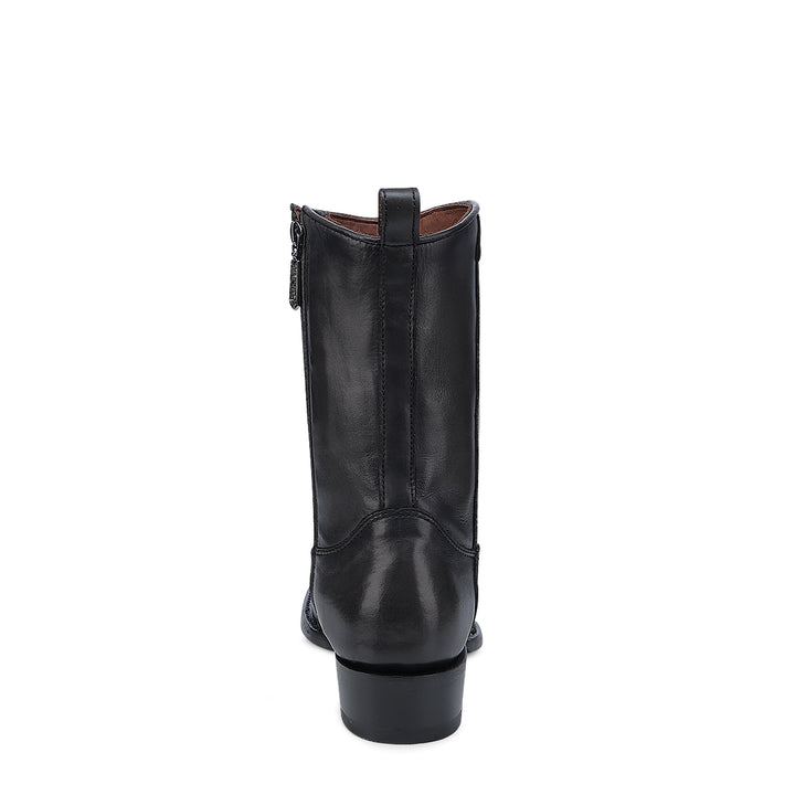 Black Stingray Laser & Woven Narrow Square Toe
