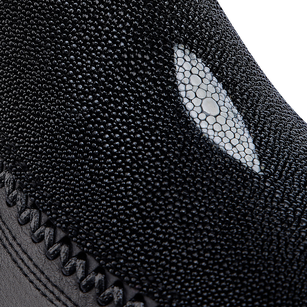 Black Stingray Laser & Woven Narrow Square Toe