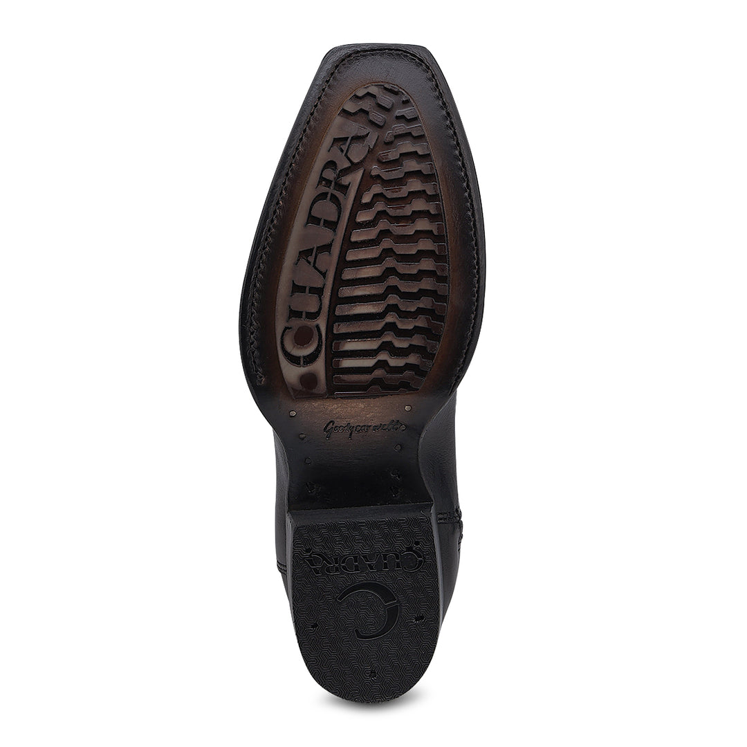 Black Stingray Laser & Woven Narrow Square Toe