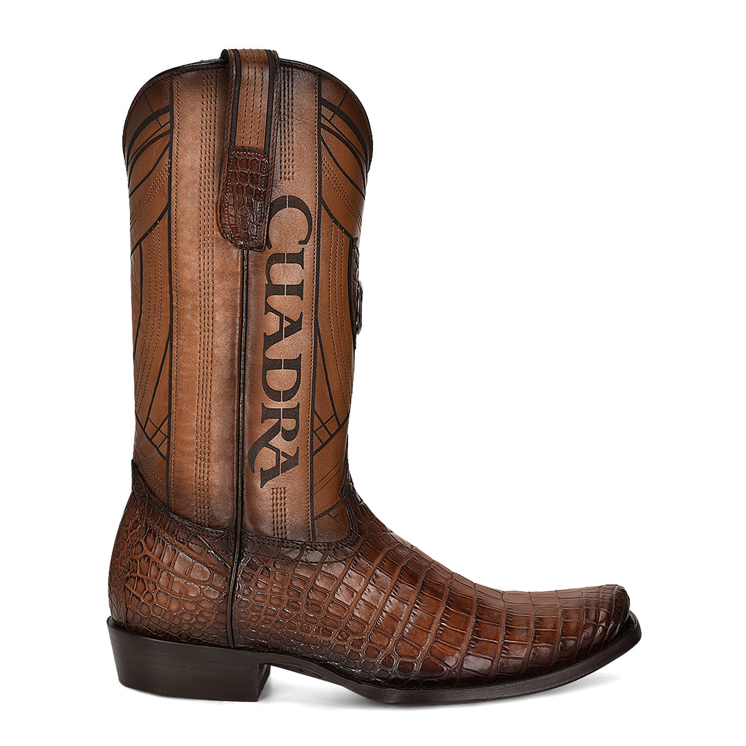 Brown Moreletti Laser & Embroidery Narrow Square Toe