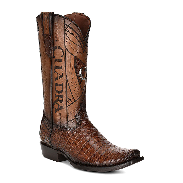 Brown Moreletti Laser & Embroidery Narrow Square Toe