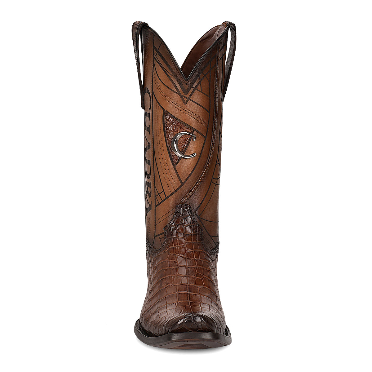 Brown Moreletti Laser & Embroidery Narrow Square Toe