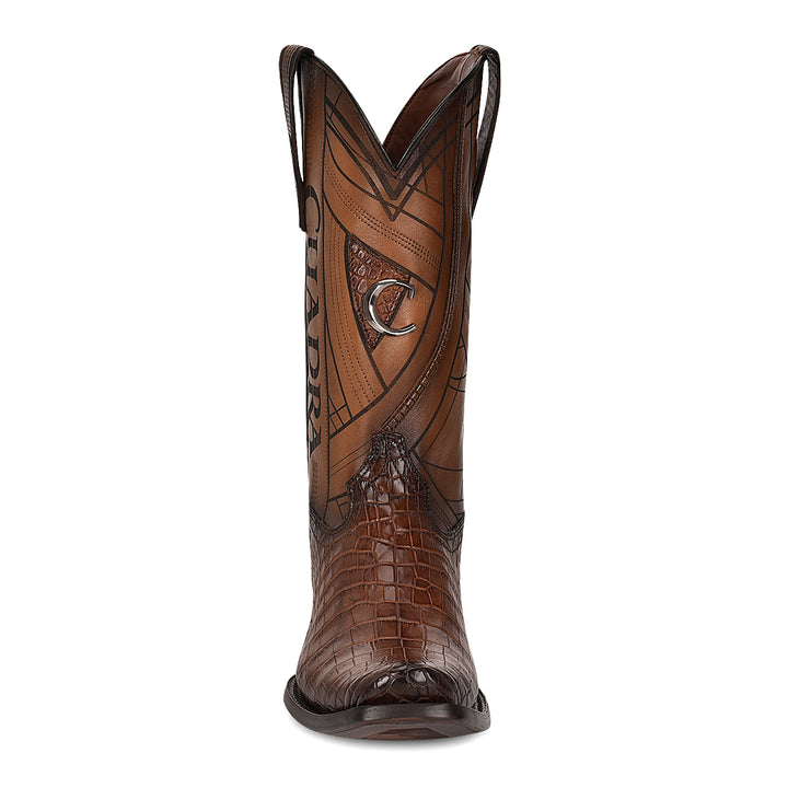 Brown Moreletti Laser & Embroidery Narrow Square Toe