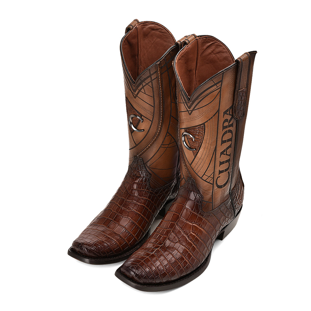 Brown Moreletti Laser & Embroidery Narrow Square Toe