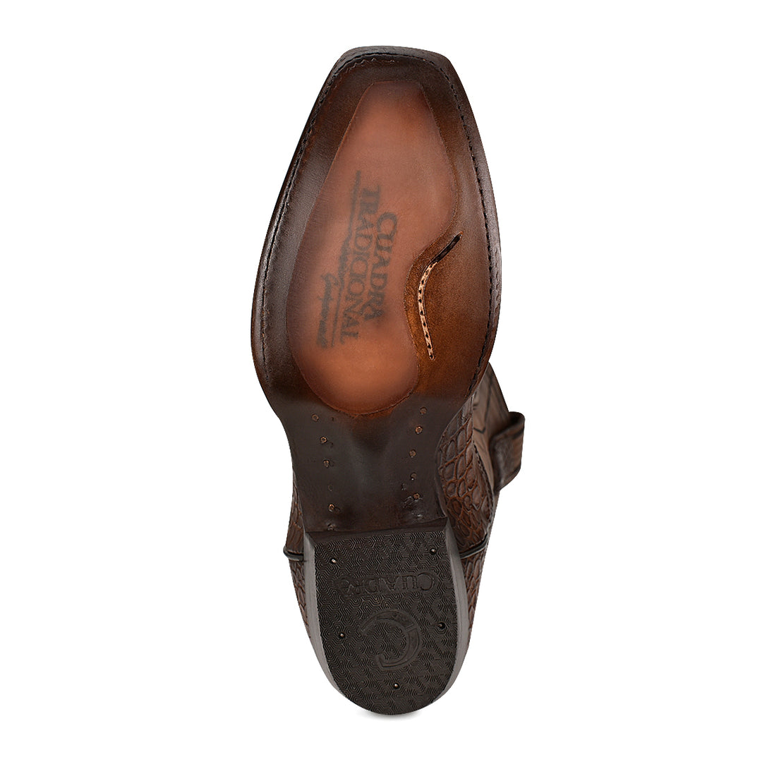 Brown Moreletti Laser & Embroidery Narrow Square Toe