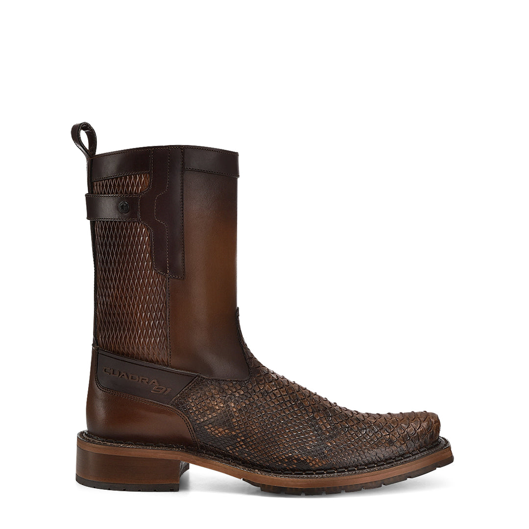 Honey Python Zipper Boot