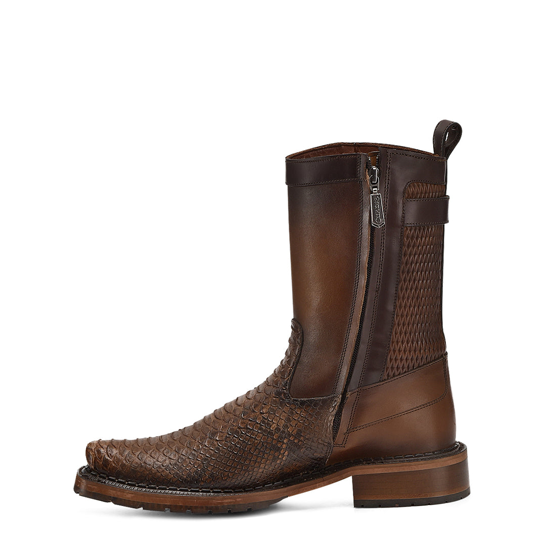 Honey Python Zipper Boot