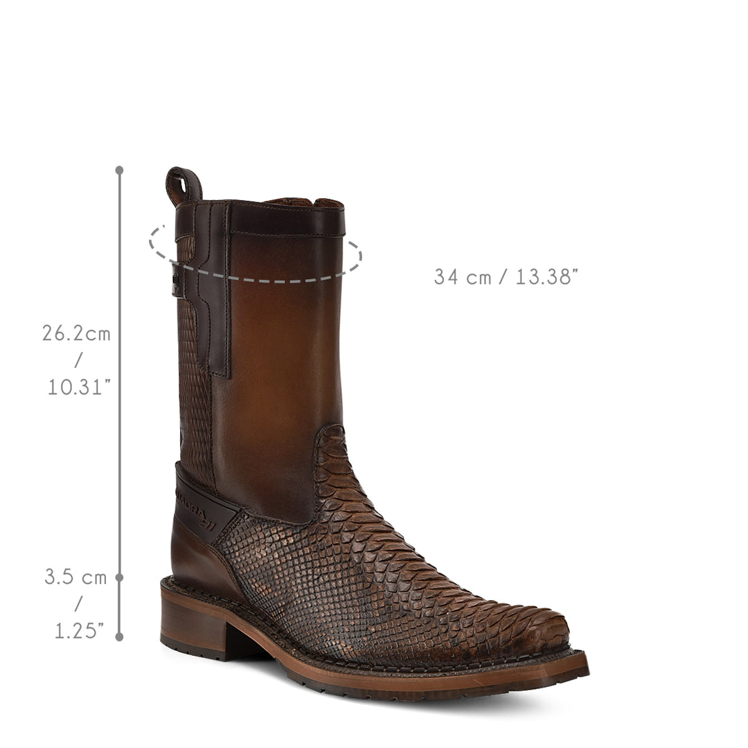 Honey Python Zipper Boot