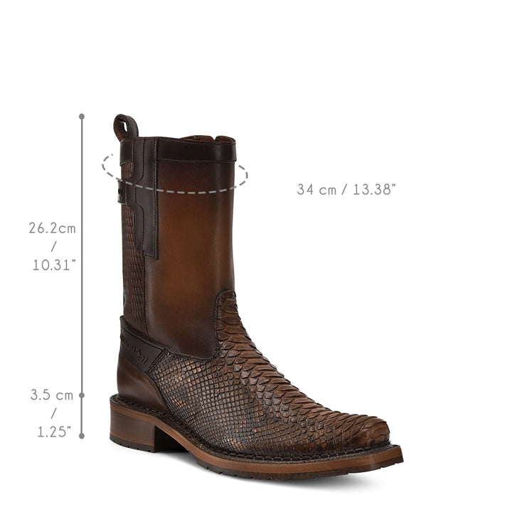 Honey Python Zipper Boot