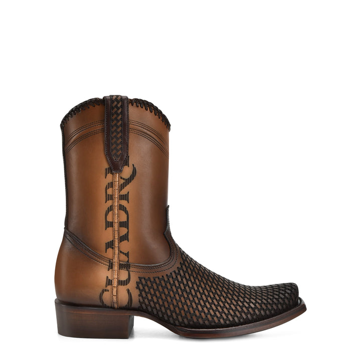 Denver Brown Laser & Woven Narrow Square Toe