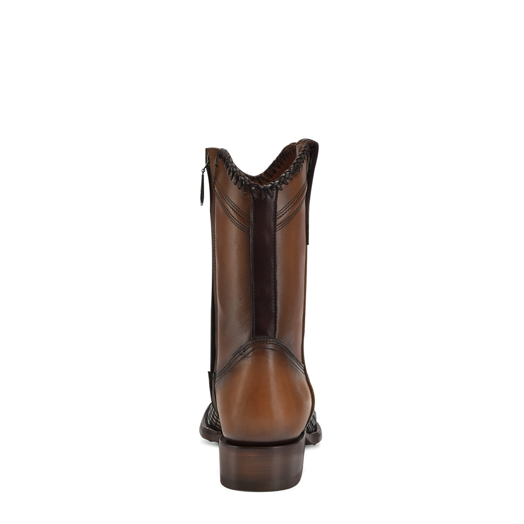 Denver Brown Laser & Woven Narrow Square Toe