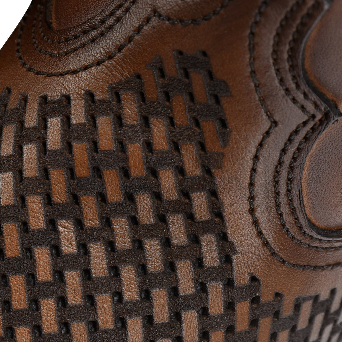 Denver Brown Laser & Woven Narrow Square Toe
