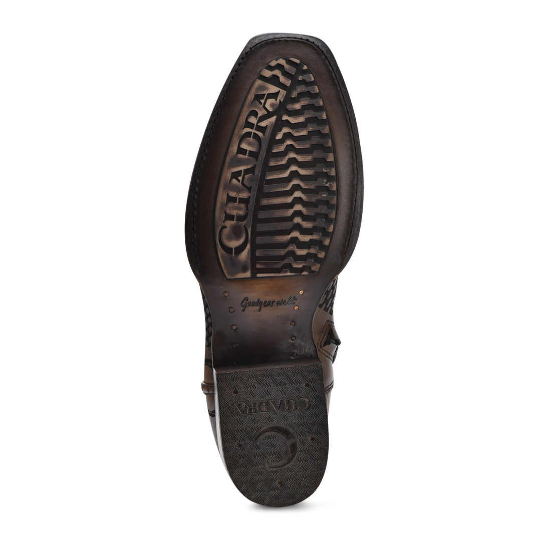 Denver Brown Laser & Woven Narrow Square Toe
