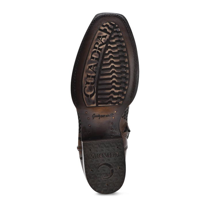 Denver Brown Laser & Woven Narrow Square Toe