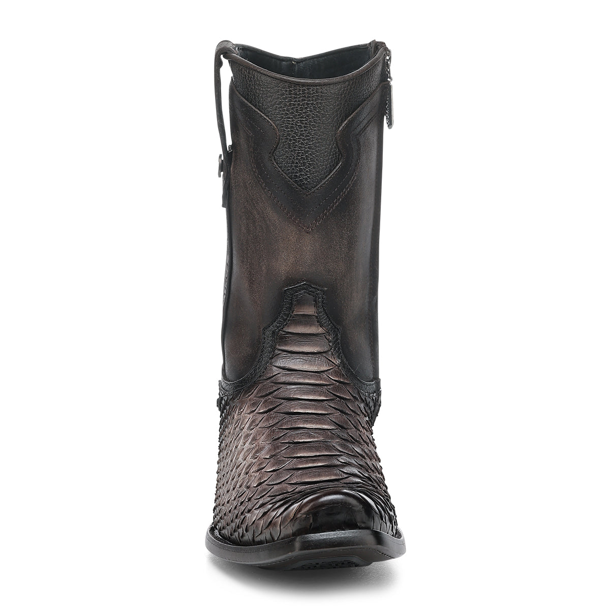 CHOCOLATE PYTHON ZIPPER & STUDS CC214