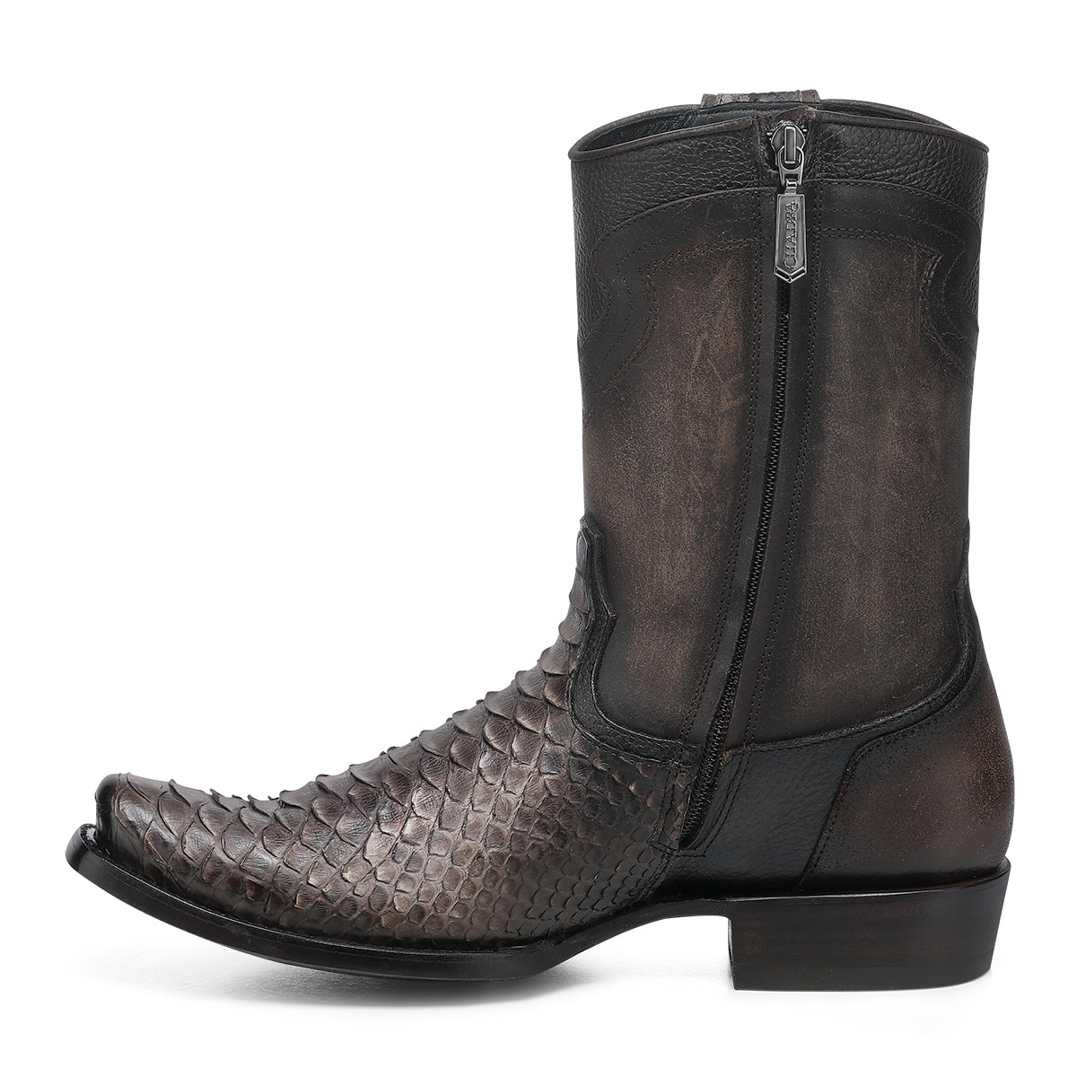 CHOCOLATE PYTHON ZIPPER & STUDS CC214