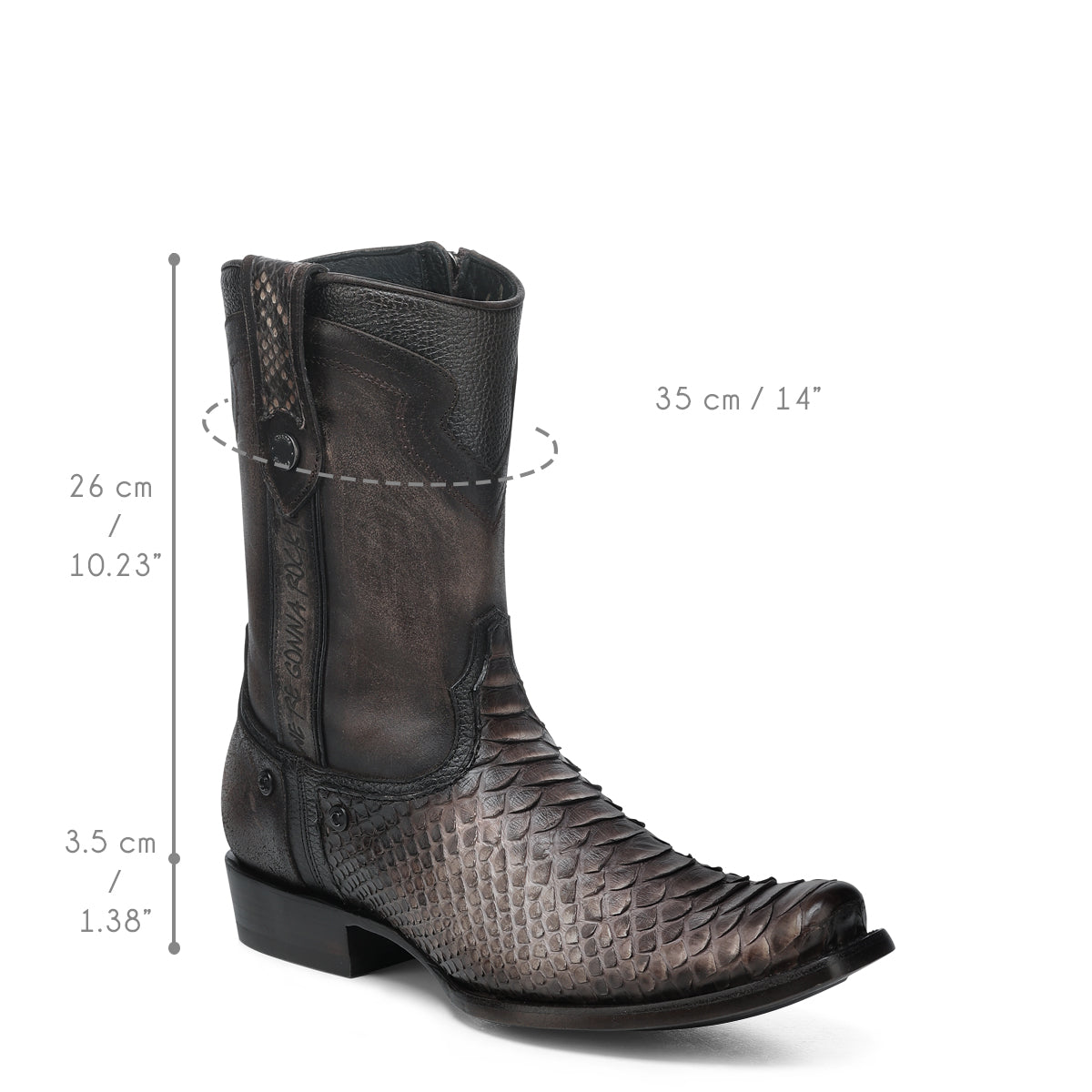 CHOCOLATE PYTHON ZIPPER & STUDS CC214