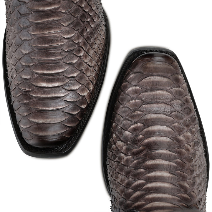 CHOCOLATE PYTHON ZIPPER & STUDS CC214