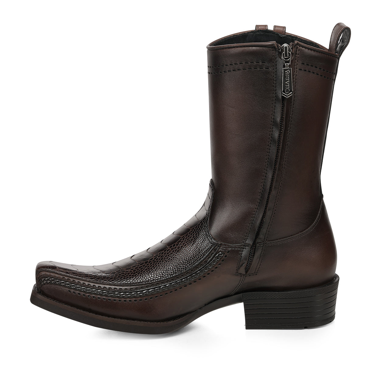 Cuadra Brown Ostrich Leg Laser & Zipper CC346