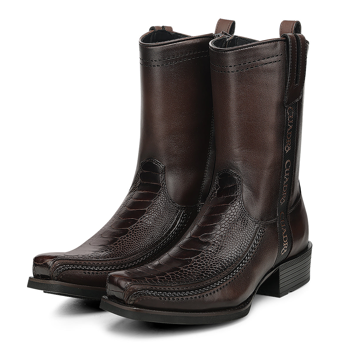 Cuadra Brown Ostrich Leg Laser & Zipper CC346