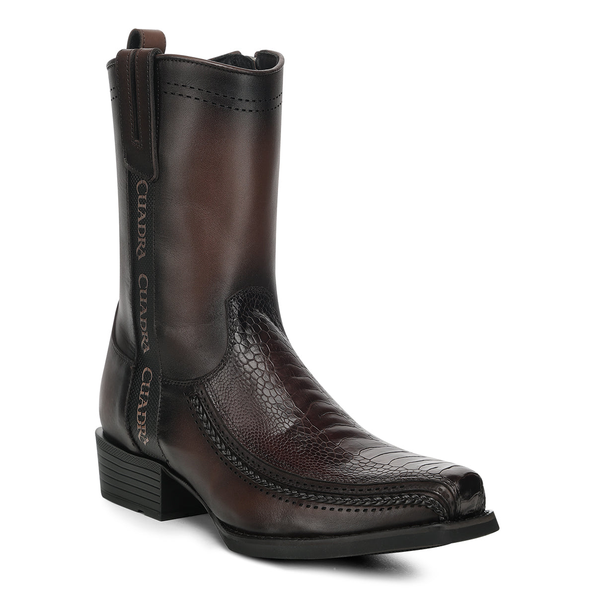 Cuadra Brown Ostrich Leg Laser & Zipper CC346