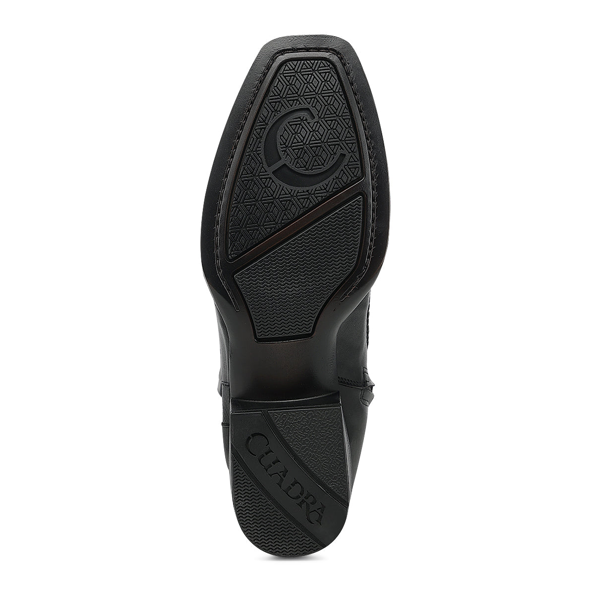 Cuadra Black Ostrich Leg Laser & Zipper Narrow Sq CC299