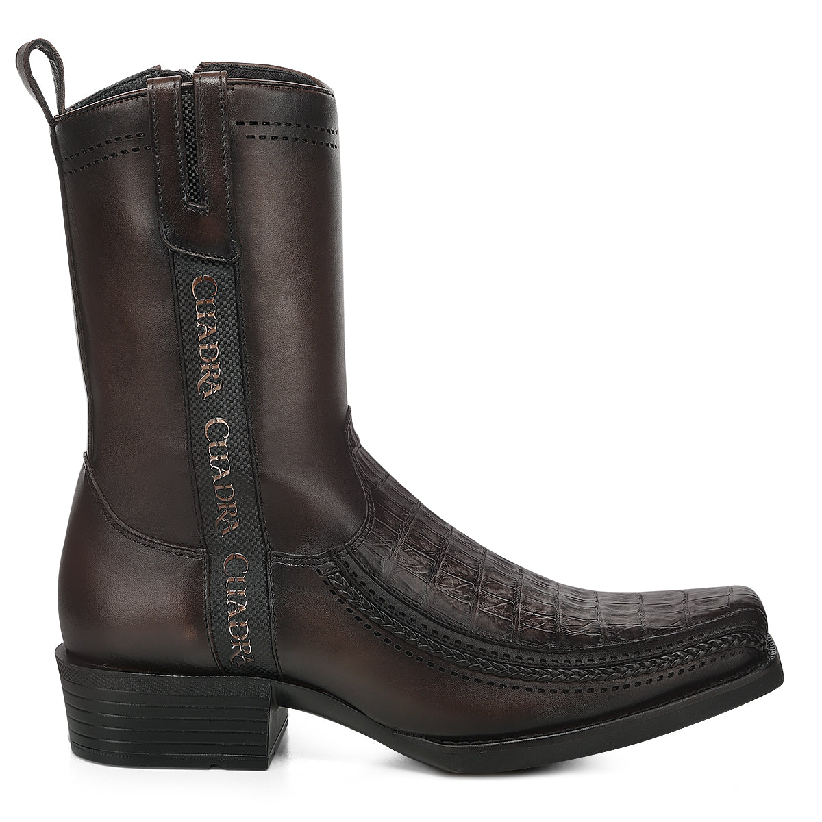 Cuadra Chocolate Caiman Laser & Zipper Narrow Square CC300