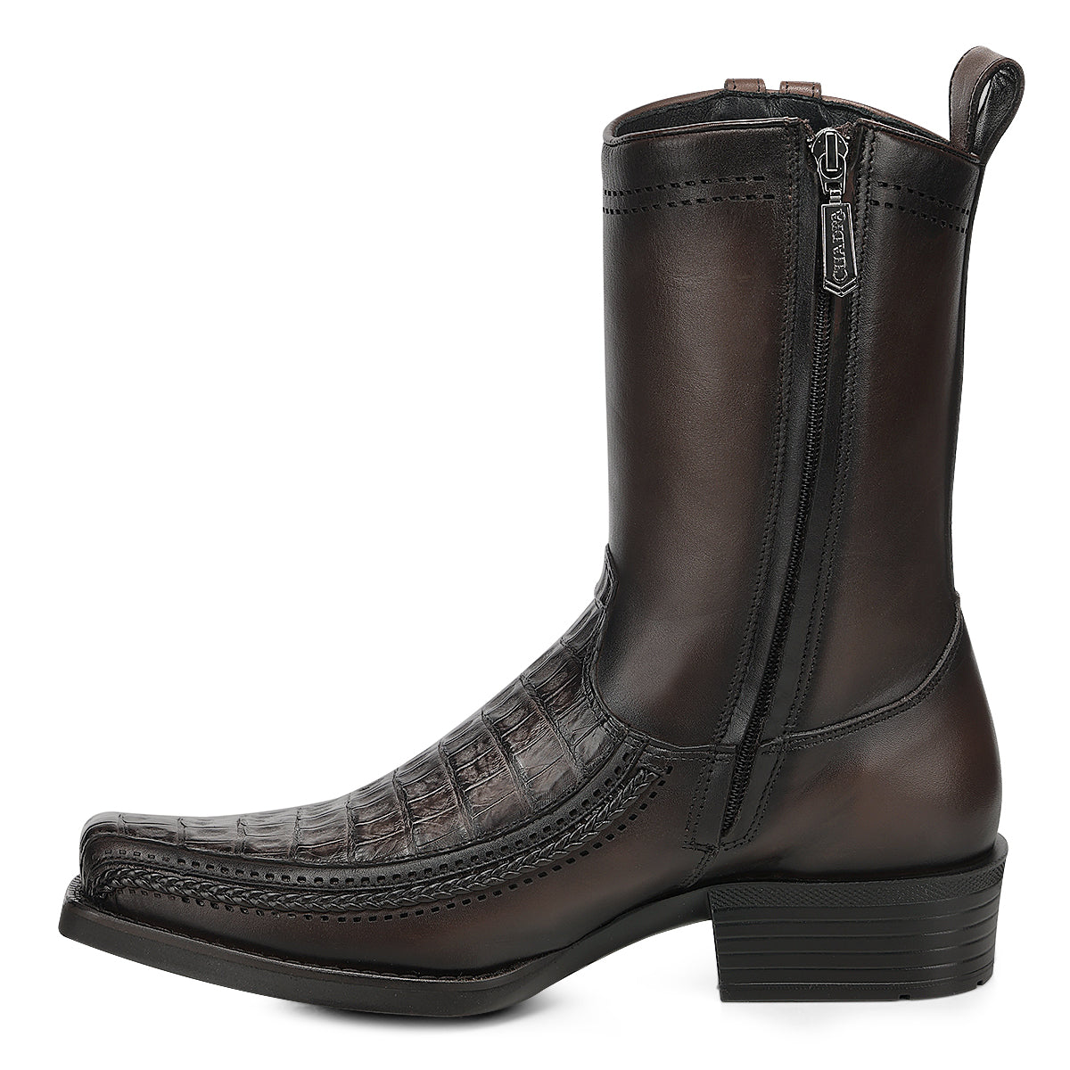 Cuadra Chocolate Caiman Laser & Zipper Narrow Square CC300