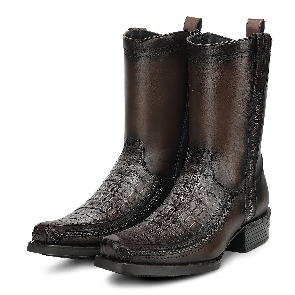 Cuadra Chocolate Caiman Laser & Zipper Narrow Square CC300