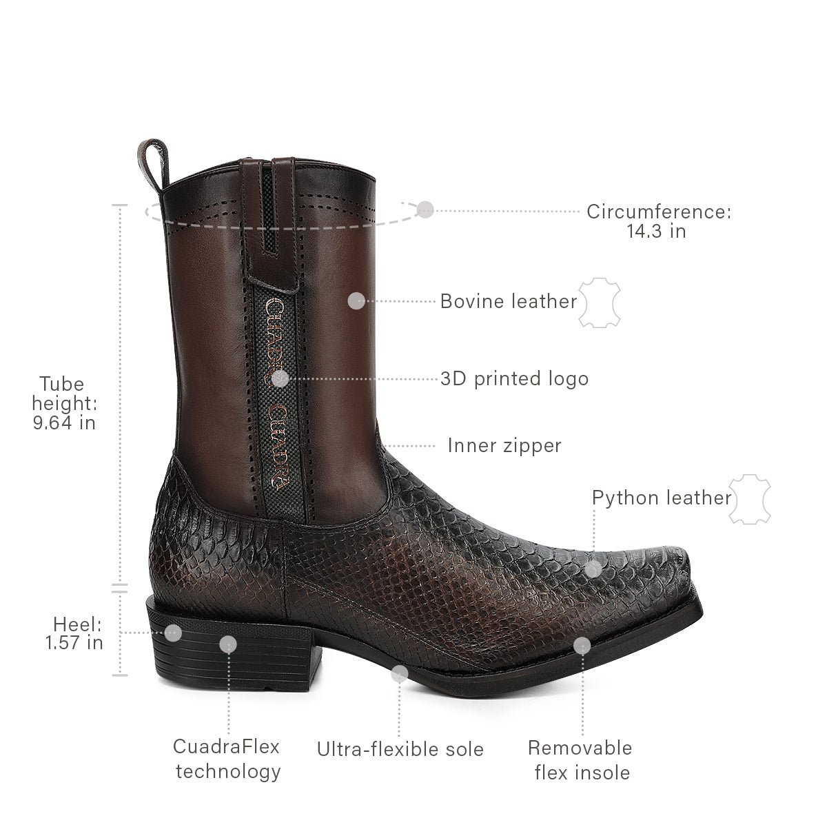 Cuadra Python Laser & Zipper Honey CC2986