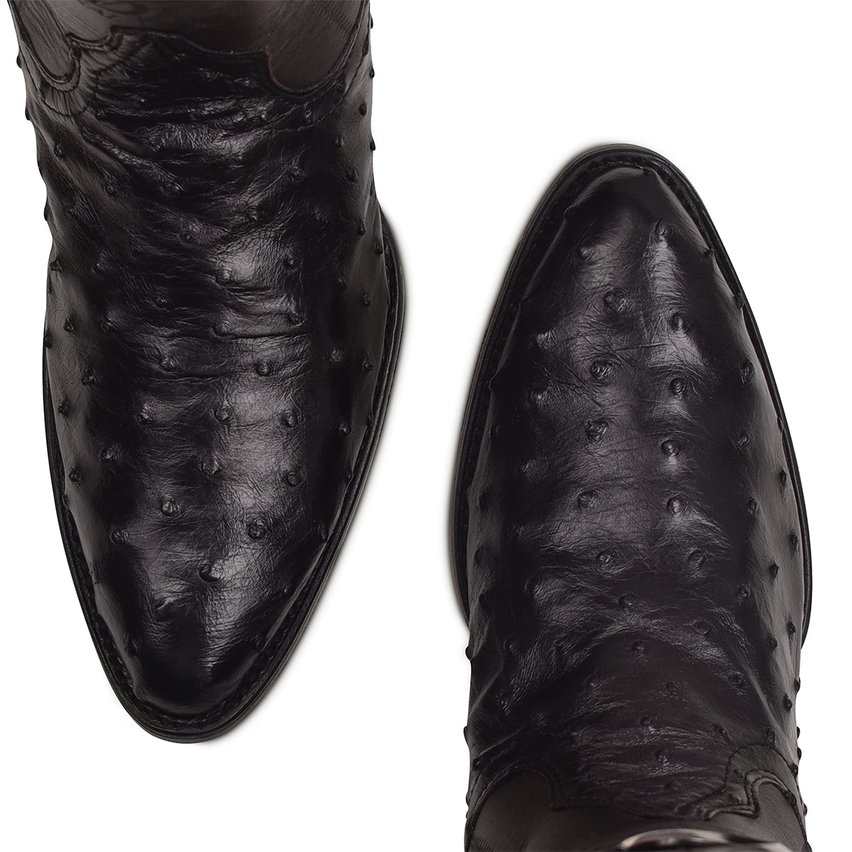 Black Ostritch Laser & Woven Round Toe
