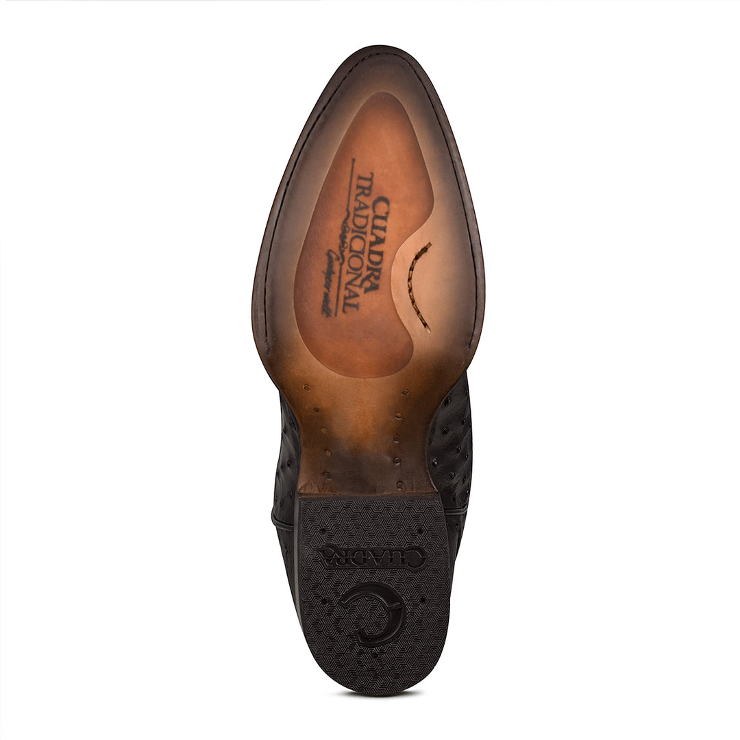 Black Ostritch Laser & Woven Round Toe