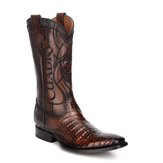 Paris Brown Caiman Laser & Embroidery French Toe