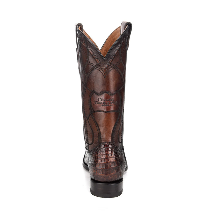 Paris Brown Caiman Laser & Embroidery French Toe